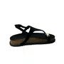 Sandália Beira Rio Feminina Preto Ferragem Dourada