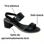 Sandália Beira Rio Feminina Preto Salto Bloco 
