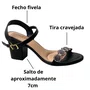 Sandália Beira Rio Feminina Preto Salto Bloco 