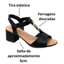 Sandália Comfortflex Feminina Preto Salto Bloco 
