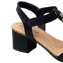 Sandália Comfortflex Feminina Preto Salto Bloco 