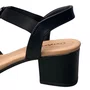 Sandália Comfortflex Feminina Preto Salto Bloco 