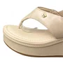 Sandália Flat Bebecê Feminina Aveia Fivela Dourada 