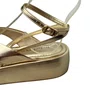 Sandália Flat Bebecê Feminina Dourada Fecho Fivela 