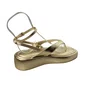 Sandália Flat Bebecê Feminina Dourada Fecho Fivela 