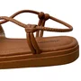Sandália Flat Mississipi Feminina Mascavo Tira Cravejada 