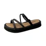 Sandália Flat Mississipi Feminina Preta Brilho 