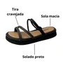 Sandália Flat Mississipi Feminina Preta Brilho 