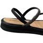 Sandália Flat Mississipi Feminina Preto Tira Cravejada 