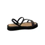 Sandália Flat Mississipi Feminina Preto Tira Cravejada 