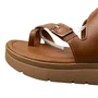 Sandália Flat Mississipi Feminino Tabaco Fivelas Douradas 