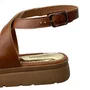 Sandália Flat Mississipi Feminino Tabaco Fivelas Douradas 