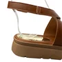 Sandália Flat Mississipi Feminino Tabaco Fivelas Douradas 