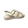 Sandália Flat Moleca Feminina Branco Off Ferragens Douradas 