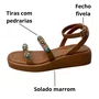 Sandália Flat Via Marte Feminina Ganache Pedrarias 