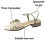 Sandália Helena Be Feminina Off White Tira Trançada
