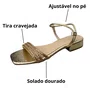 Sandália Helena Be Feminina Ouro Light Tira Cravejada