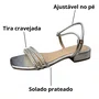 Sandália Helena Be Feminina Prata Tira Cravejada 