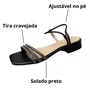 Sandália Helena Be Feminina Preto Tira Cravejada