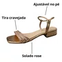 Sandália Helena Be Feminina Rosa Tira Cravejada