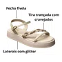 Sandália Kidy Feminina Marfim Glitter 