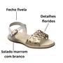 Sandália Kidy Infantil Feminina Branco Dourado 