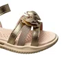 Sandália Kidy Infantil Feminina Ouro Laço