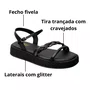 Sandália Kidy Infantil Feminina Preto Glitter 