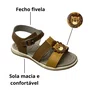 Sándalia Kidy Infantil Masculino Caramelo Fecho Fivela 