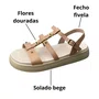 Sandália Mini Sua Cia Infantil Feminina Nude Fecho Fivela 