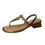 Sandália Mississipi Feminina Bronze Tira Cravejada 