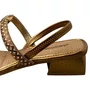 Sandália Mississipi Feminina Bronze Tira Cravejada 