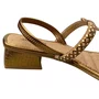 Sandália Mississipi Feminina Bronze Tira Cravejada 