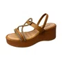 Sandália Mississipi Feminina Camel Tira Cravejada 