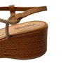 Sandália Mississipi Feminina Camel Tira Cravejada 