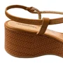 Sandália Mississipi Feminina Camel Tira Cravejada 