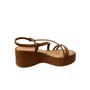 Sandália Mississipi Feminina Camel Tira Cravejada 
