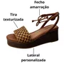 Sandália Mississipi Feminina Tabaco Fechamento Amarração 