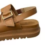 Sandália Modare Feminina Camel Fivela Dourada 