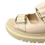 Sandália Modare Feminina Creme Fivela Dourada 