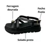 Sandália Modare Feminina Preto Fecho Fivela 