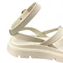 Sandália Moleca Feminina Branco Off Ferragens Douradas 