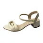 Sandália Moleca Feminina Branco Off Ferragens Douradas 