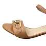 Sandália Moleca Feminina Camel Ferragens Douradas 