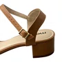 Sandália Moleca Feminina Camel Ferragens Douradas 