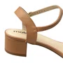 Sandália Moleca Feminina Camel Ferragens Douradas 