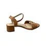 Sandália Moleca Feminina Camel Ferragens Douradas 