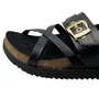 Sandália Moleca Feminino Preto Fivela Dourada 