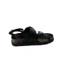 Sandália Moleca Feminino Preto Fivela Dourada 