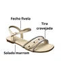 Sandália Molekinha Feminina Creme Fecho Fivela 